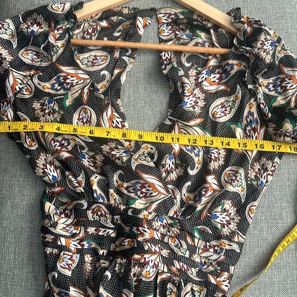 Maje Isley Paisley Print Satin Romper Wrap-effect printed  playsuit Size M - Picture 14 of 16